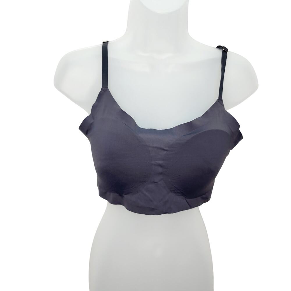 Lucky brand Gray Wireless Bralette Nylon Soft Lounge Comfort Bra Size Large